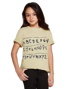 Kids Stranger Things Alphabet Wall T Shirt - Stranger Things -Creepy Costume Shop 01381797 c