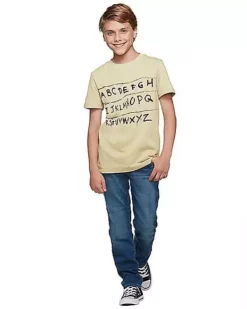 Kids Stranger Things Alphabet Wall T Shirt - Stranger Things -Creepy Costume Shop 01381797 e