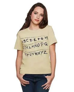 Adult Alphabet Wall T Shirt - Stranger Things 8 Adult Alphabet Wall T Shirt - Stranger Things -Creepy Costume Shop 01381979 d