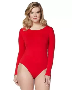 Long Sleeve Red Bodysuit -Creepy Costume Shop 01394188 a