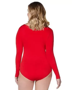 Long Sleeve Red Bodysuit -Creepy Costume Shop 01394188 b