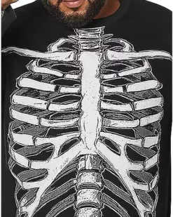 Long Sleeve Skeleton T Shirt -Creepy Costume Shop 01395417 c