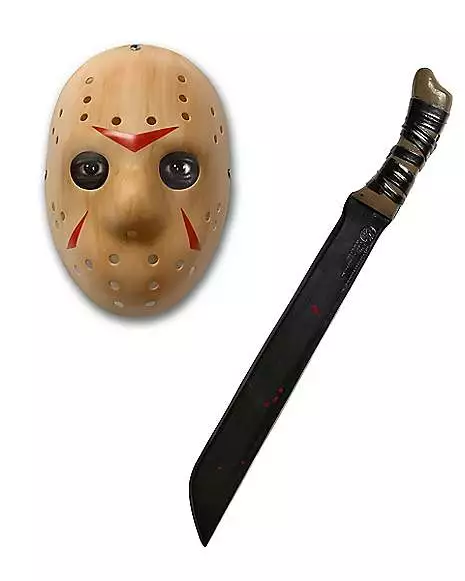 Jason Voorhees Half Mask And Machete Kit - Friday The 13th 2 Jason Voorhees Half Mask And Machete Kit - Friday The 13th - Image 2