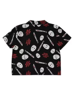 Adult Tie Front Jason Voorhees Shirt - Friday The 13th -Creepy Costume Shop 01541556 c