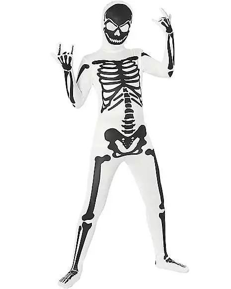 Black And White Skeleton Skin Suit Costume 1 Black And White Skeleton Skin Suit Costume