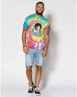 Happy Accidents Tie Dye Bob Ross T Shirt -Creepy Costume Shop 03211547 c